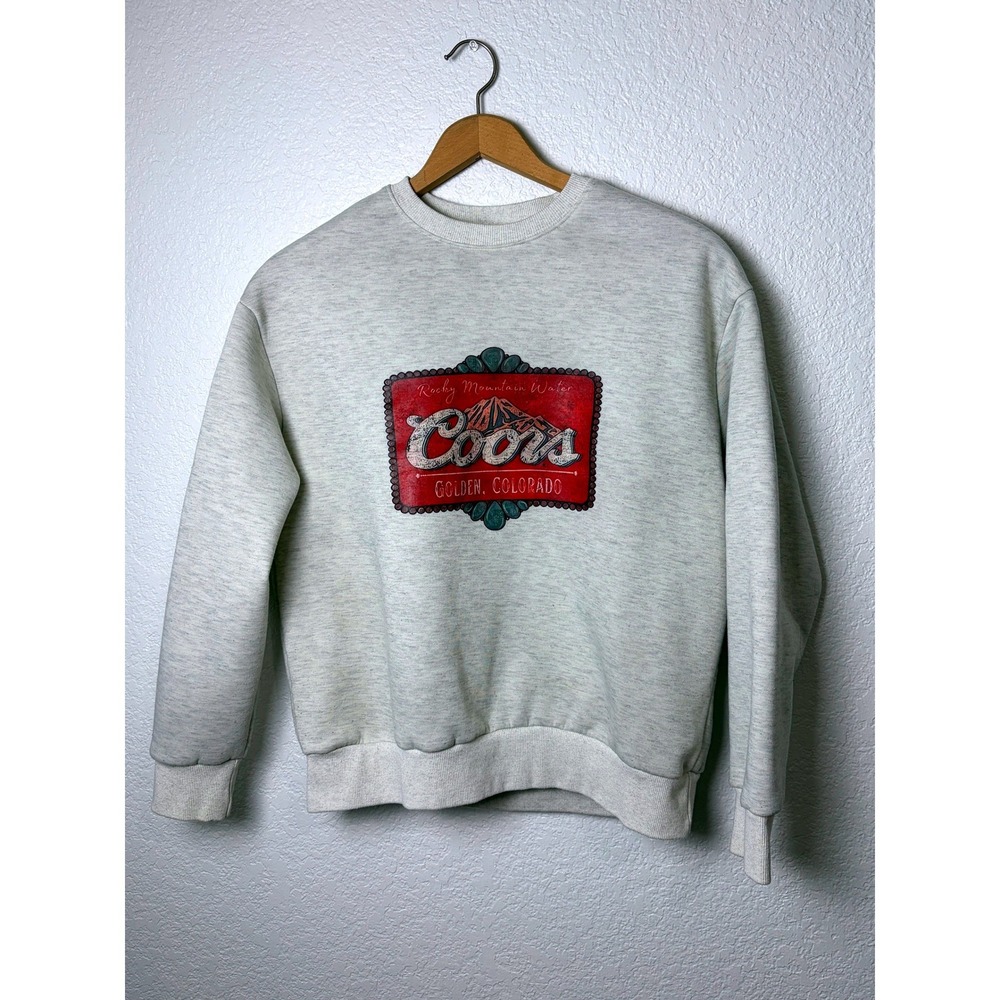 Coors Golden Colorado Graphic Sweatshirt Gray Heather Crew Neck Large